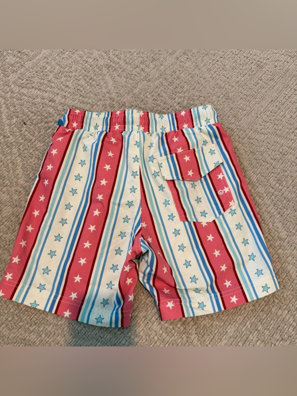 Boys Sweet Honey Swim Trunks 8Y Americana Red White Blue Stars Lined - Picture 3 of 3